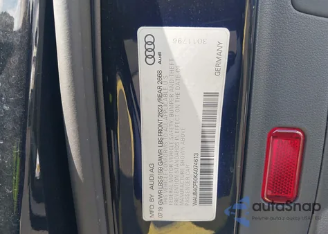 2019 Audi S5 3.0T Premium из США, поврежденный, VIN WAUB4CF50KA074613